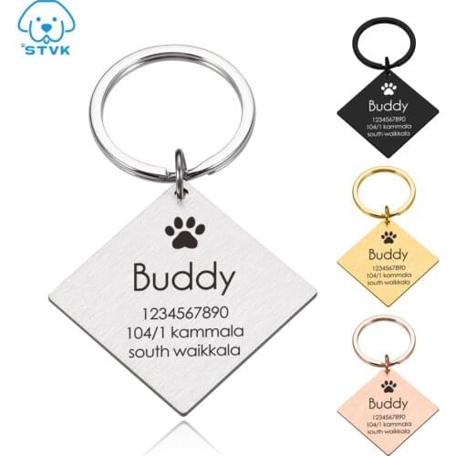 New Personalized Dog ID Tag Engraved Pet Dog Tags Collar Accessories Custom Puppy Cat Name Tags For Dogs Necklaces Pendants