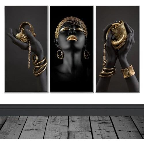 RH667 Canvas Painting Wall Art Pictures prints Black woman on canvas no frame home decor Wall poster decoration for living room
