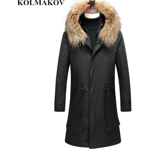 KOLMAKOV Winter Men High Quality Down Jackets Mens Fashion Rabbits Hair Liner Down Jacket Business Thicken Parkas Coat Men 3XL