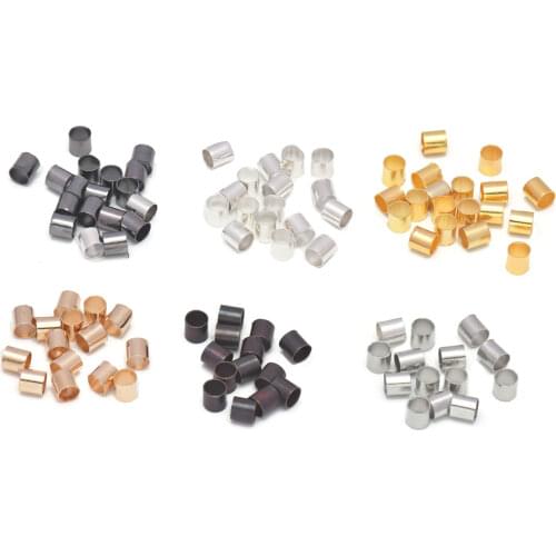 500Pcs 1.5mm 2.0mm 2.5mm Crimp Bead Tube Beads Spacer Terminators Tips Platinum For DIY Craft Jewelry Making Nickle Free HK175