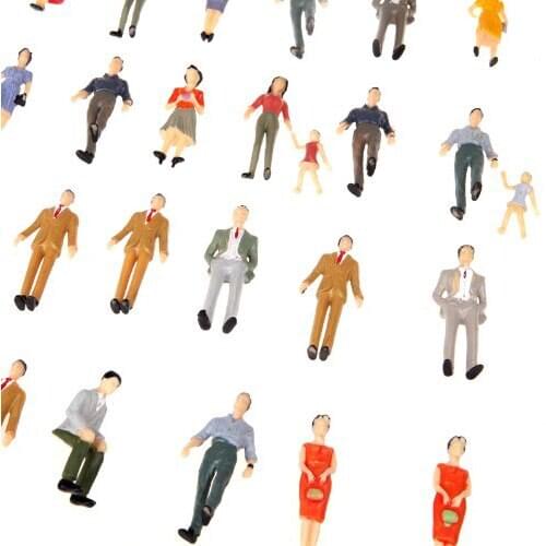 MACH 50pcs G Scale 1:30 Mix Painted Model People Train Park Street Passenger Figures