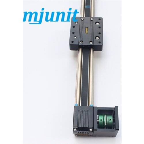 Mechanical linear unit with external roller guides, driven by an internal, completely covered toothed belt