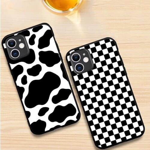 Fashion Plaid Leopard Lattice Print Phone Case for IPhone 12 Mini 6 6S 7 8 SE Plus X XS XR 11 Pro Max Funda Soft Silicone Cover