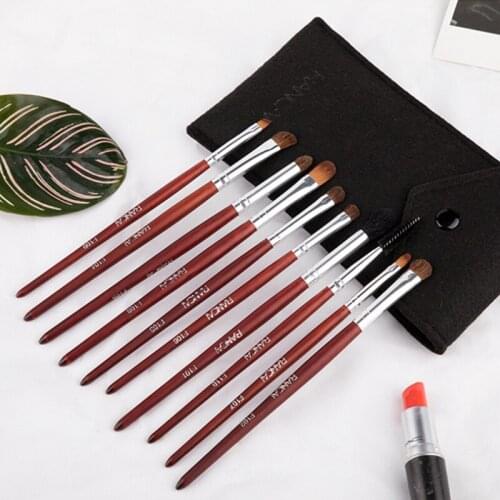10pcs/set Retro Eyeshadow Brush Set Pony Hair Makeup Brush Soft Gentle And Easy To Apply Eye Makeup Tool