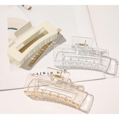 New Fashion Large Simple Geometric Wild Acrylic Vintage Hair Clamps Hair Crab for Women Girls Hair Accessories Headwear