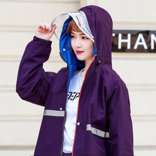 [TB14]Raincoat electric car single thick reflective bar male models female adult outdoor raincoat rain pants split suit double