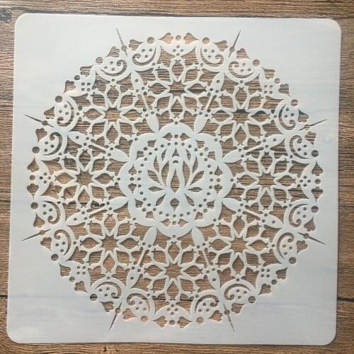 30x30cm Large Mandala Heart Wall Stencils Coloring Scrapbook Book Embossing Album Decorative Template drawing stencils