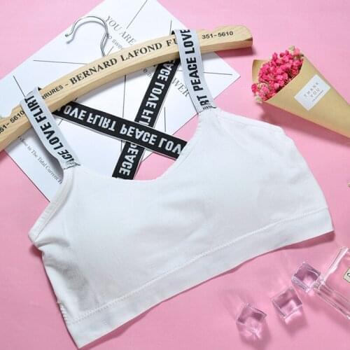 Sling adjustable Girls bras middle School student Underwear Teenage Training summer Insert sponge Bra girls underwear