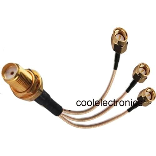 SMA Female to 3 SMA Male Connector RF RG316 Pigtail Y Extension Cable 10/15/20/30/50cm /1m