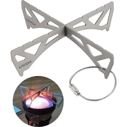Lixada Outdoor Portable Mini Stove Rack Titanium Cross Stand camping Stove Bracket Pot Rack Steaming Rack for Reactor Stove