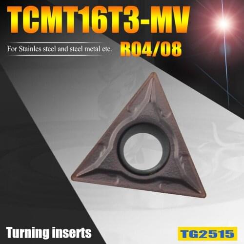 TCMT16T304 TCMT16T308 external lathe turning tools carbide inserts CNC tools cutter for Metal steel and stainless steel