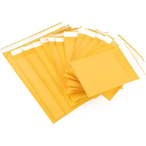 High Quality Moistureproof Kraft Paper Self Seal Mailing Bags Window Yellow Stationary Envelopes Bag Document Food Packing