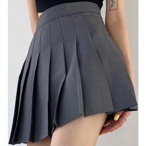 Summer Women High Waist Pleated Skirt Stitching Student Casual Slim Skirts Fashion Cute Sweet Dance A-Line Mini Skirts For Girls