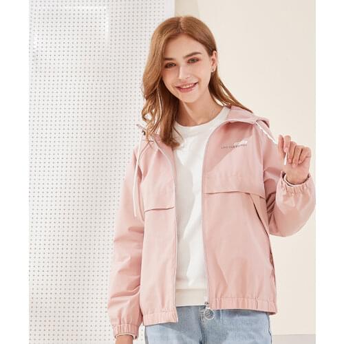 CAMEL Jacket for Women 2020 Autumn Winter New Hooded Casual Windbreaker Trendy Cardigan Sportswear Long-sleeved Jacket