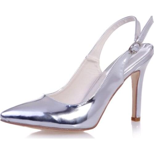 High Heels Patent Leather Women Dress Shoes Pointed Toe Buckle Strap Prom Evening Wedding Formal Party Ladies Pumps