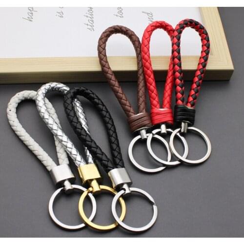 1pcs Universal Leather Metal Car Keychain Key Chain Keyrings For Ford VW BMW Honda Lada Toyota Nissan Hyundai KIA Accessories