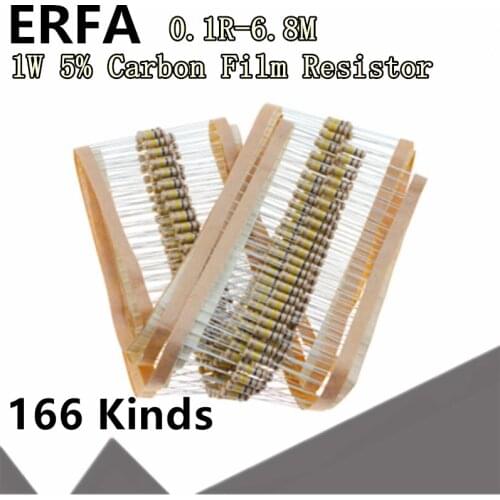 20pcs 1W 5% Carbon Film Resistor 0.1R ~ 1M 1R 2.2R 10R 22R 47R 51R 100R 150R 470R 1K 4.7K 10K 47K 1 2.2 10 22 47 51 100 150 470