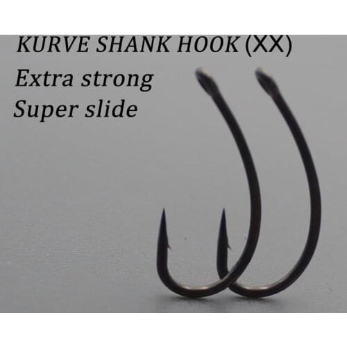 20PCS Carp Fishing Hooks Extra Strong PTFE Barbed Hook Super Slide Kurve Shank hook For Carp Fishing Rigs Accessories Tackle