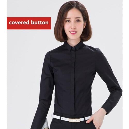 2020 Fashion Autumn Winter Black Shirt Women Long-Sleeve Thick Slim Workwear OL Shirts Femme Plus Size Tops 5XL WXF603