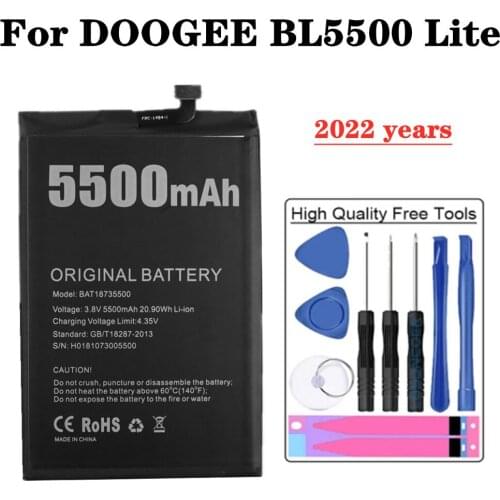 5500mAh BAT18735500 Replacement Battery For DOOGEE BL5500 Lite Batterie Batteries + Tools