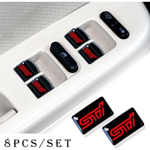 8pcs 3D Epoxy decoration Car Sticker For Subaru STI Impreza WRX Forester Tribeca Car accessories interior styling