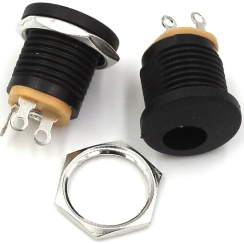 50x DC Power Jack Socket DC-022 2.5 x 5.5 mm with Screw Nut DIY 180-Degree New