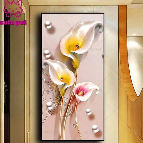 5d Diamond Painting Modern flowers embroidery diy full square mosaic Cross Stitch rhinestone pictures christmas gift Decor large