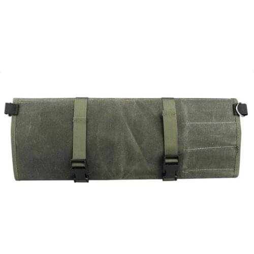 63HC Portable Kitchen Cooking Chef Knife Bag Roll Bag Carry Case Bag Kitchen Cooking Tool Durable Storage 10 Pockets Green Co