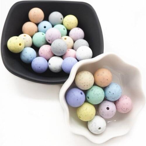 Chengkai 100pcs 12mm 15mm Silicone Beads DIY Handmade Baby Teether Pacifier Dummy Chewing Jewelry Making Toy Round Beads