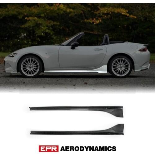 For Mazda MX5 ND5RC Miata Roadster ESQ Style Carbon Fiber Side Skirt ND Glossy Finish Door Step Cover Tuning Kit Car Accessories