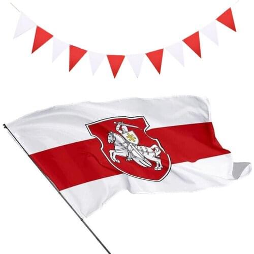 60*90 90*150 Republic of Belarus White String Banner Charms Knight Coat of Arms of Belarus Historical Flag Bunting Decoration
