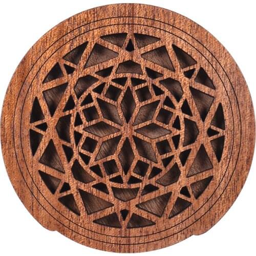 Guitar Wooden Soundhole Sound Hole Cover Block Feedback Buffer Mahogany Wood for EQ Acoustic Folk Guitars