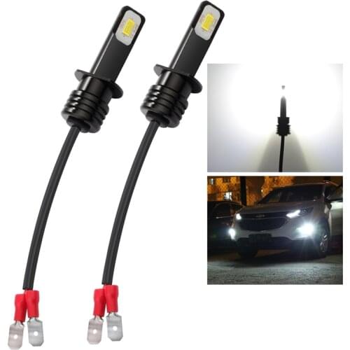 Katur 2pcs Super Bright Canbus H1 LED Bulbs Led Driving Running Lights Fog Light Auto Lamp LED 6000K White High Power 3570 CSP