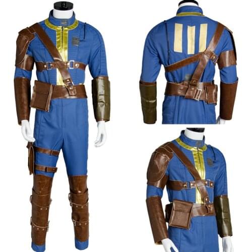 New Game Fallout 4 Male Sole Survivor Nate Cosplay Costume Adult Mens Halloween Carnival Jumpsuit Outfit Custom Made