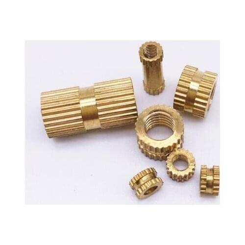 M2.5 Brass Insert Nuts Through Hole Thumb Brass Knurled Round Nut Injection Moulding