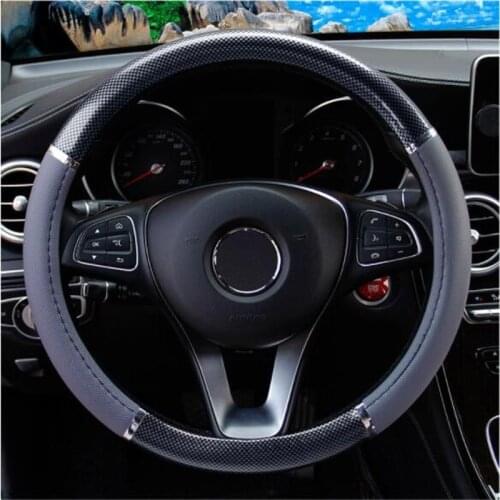 2019 summer car steering wheel cover car cover viscose steering wheel cover suede fabric steering wheel cover Peach wood grain