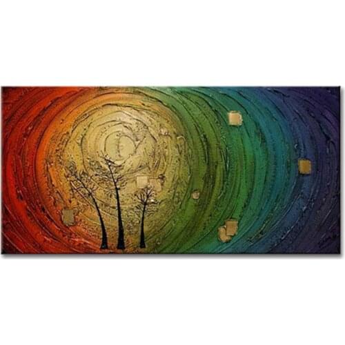 Mintura Hand Painted Modern Wall Art Home Decorative Modern Abstract Tree Oil Painting On Canvas For Living Room Wall Decoration