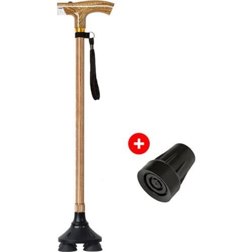 Multi Function Retractable Illuminated Lighting Stick Outdoor Safe Light Wood Stick Non-Slip Elderly Supplies For Camping Hiking