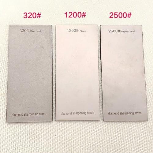 3pcs 320/1200/2500 set base Diamond sharpening stone kitchen blade Apex edge mirror reflection whetstone bar knife non-slip