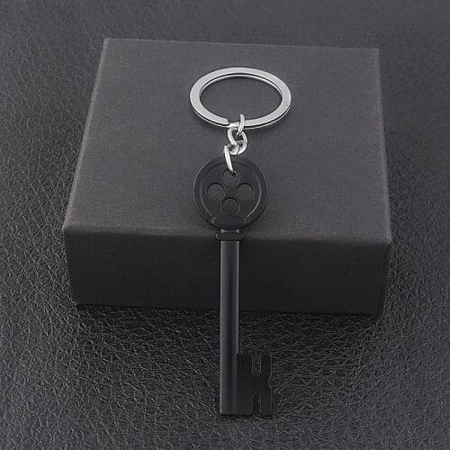 New Coraline Key Skeleton Keychain Neil Gaiman Black Treasure Chest Key Pendant Key Chain for Women Men Key Holder Jewelry