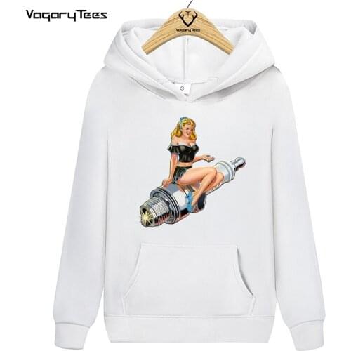 Sexy Pin Up Girl Graphic Pullovers Vespa Vintage Classic Pin Up Print Sweatshirt Car Race Boy Hoodies Unisex Cartoon Tops