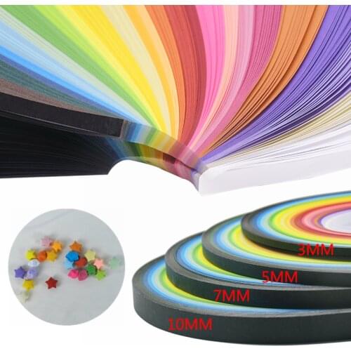 260pcs Colorful Origami Quilling Paper 3-10cm Width Handmade Paper Stripes for Children Favors DIY Scrapbooking Paper Decoration