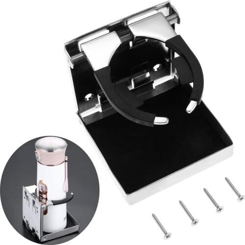 Adjustable Stainless Steel Car Drink Bottle Holder Stand Support Marine Folding Cup Holder With Screws Rowing Boats Accessories