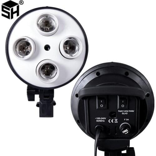 SH Softbox Lamp Holder E27 Ceramics Base Four Lamp Softbox Kit Accessories Saving Light Bulb Holder For Photo Photography Studio