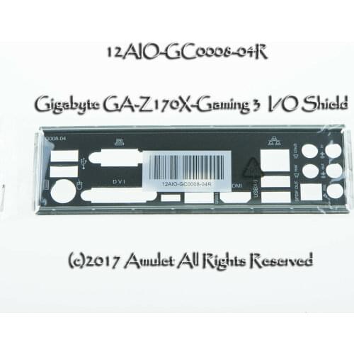 I/O IO Shield backplate Gigabyte GA-Z170X-Gaming 3 UD3 MOTHERBOARD