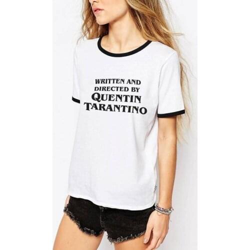 Tarantion Film fan Quentin Tarantino Written And Directed Shirt fashion black tee women fashion slogan tumblr tops shirts-J012