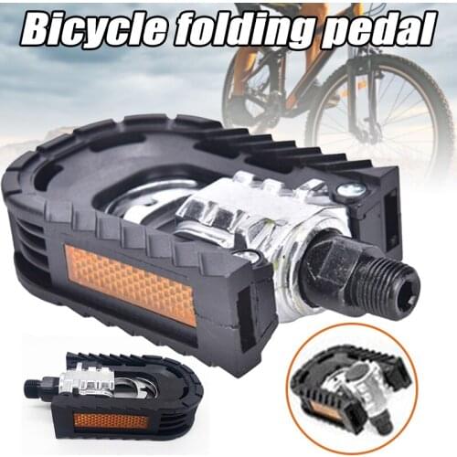 1 Pair Mountain Bike Pedals Folding Bicycle Flat Pedals Lightweight Road Mountain Bike Accessories for 14mm Rod XR-Hot