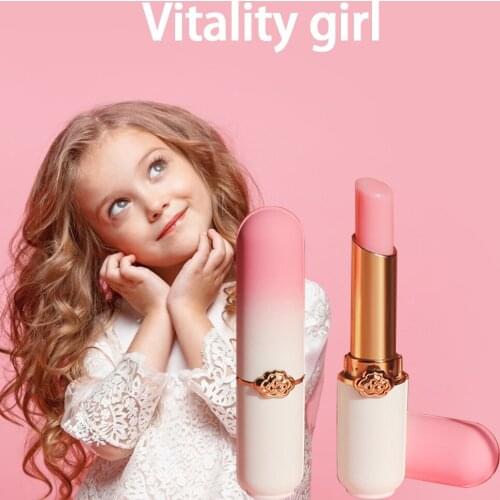 1 Pcs Vitality Color Lipstick Peach Girl Crystal Temperature Change Lip Balm Diminishes Lip Lines Color Change Lipstick TSLM1