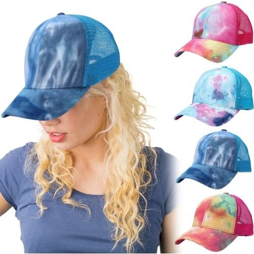 2020 Outdoor Unisex Baseball Mesh Cap Open Multicolor Color Sun Hat Cap Tie-dye style gorras de béisbol fashion adults cap F