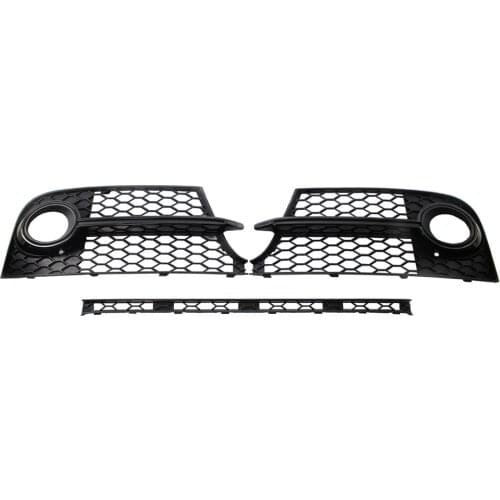 3PCS/Set Front Lower Grille & Fog Light Grille Fit For AUDI TTS MK2 2011-2014